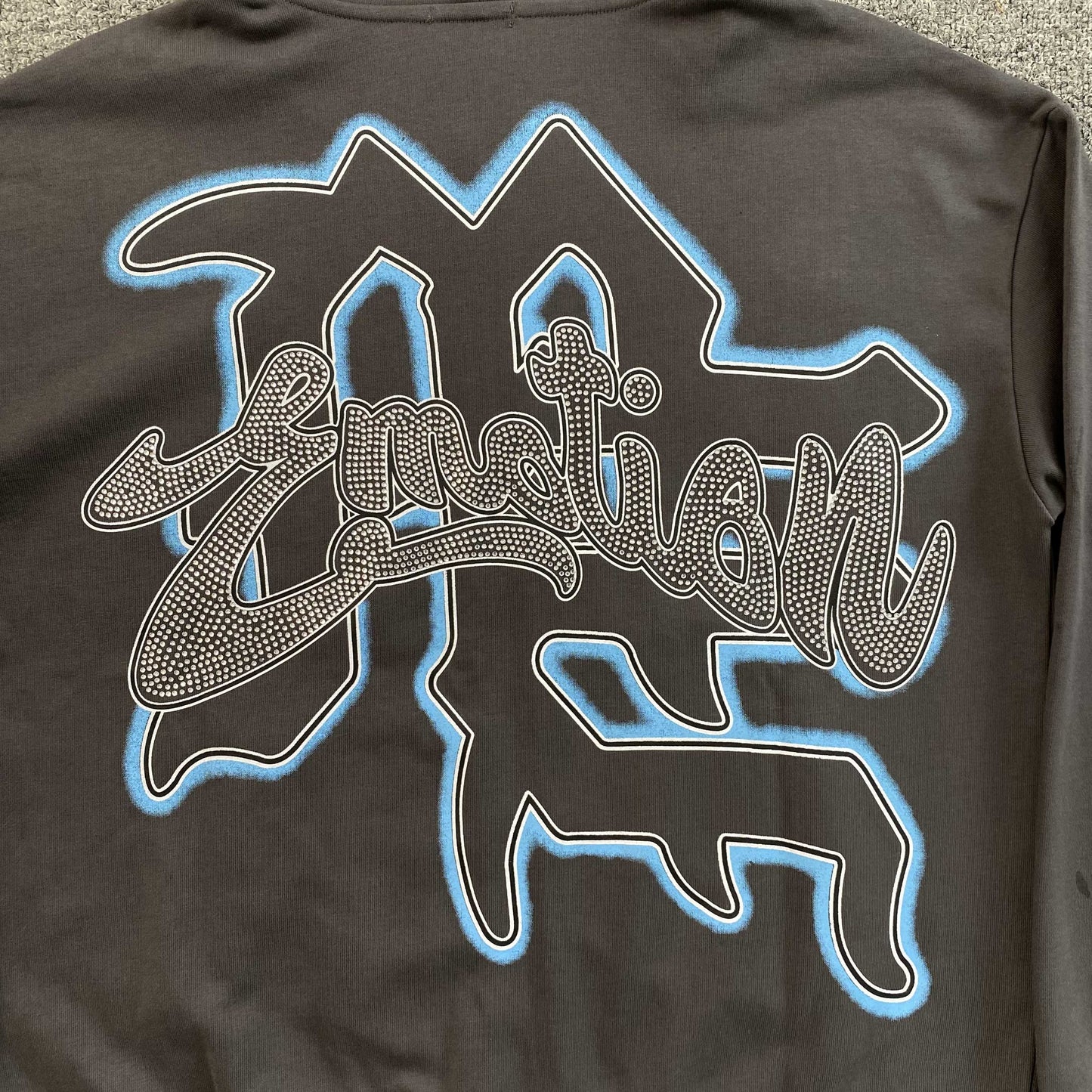 Mixed Emotion Rhinestone Jacket Grey