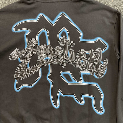 Mixed Emotion Rhinestone Jacket Grey