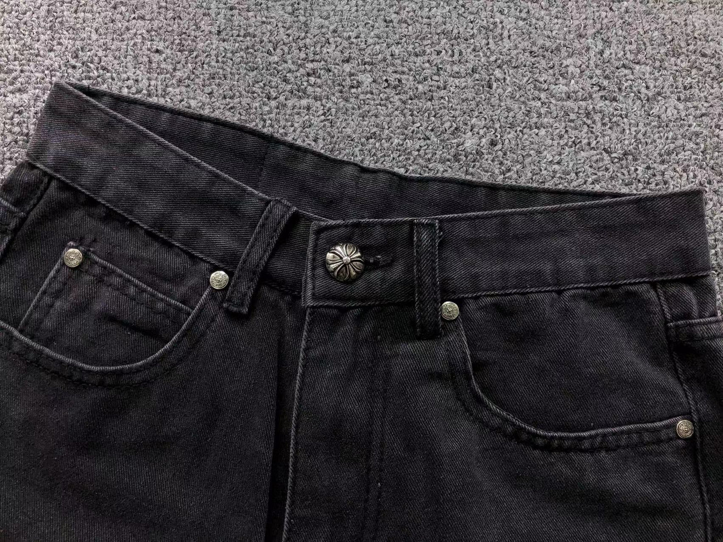 Chrome Hearts Cross Patch Jeans Black