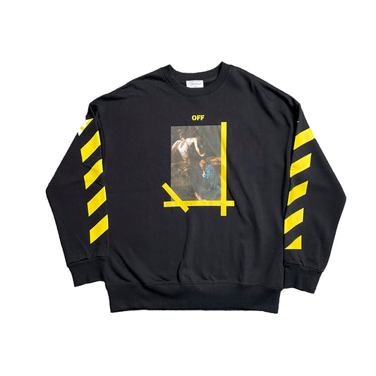 OFF WHITE DIAGONAL ARROW CARAVAGGIO ANN SKATE CREWNECK BLACK