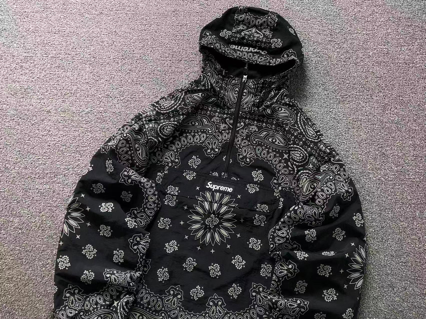 Supreme Reflective Bandana Anorak Black