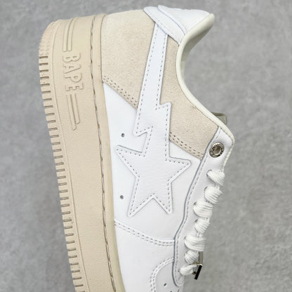 A Bathing Ape Bape Sta Low Suede Heel White
