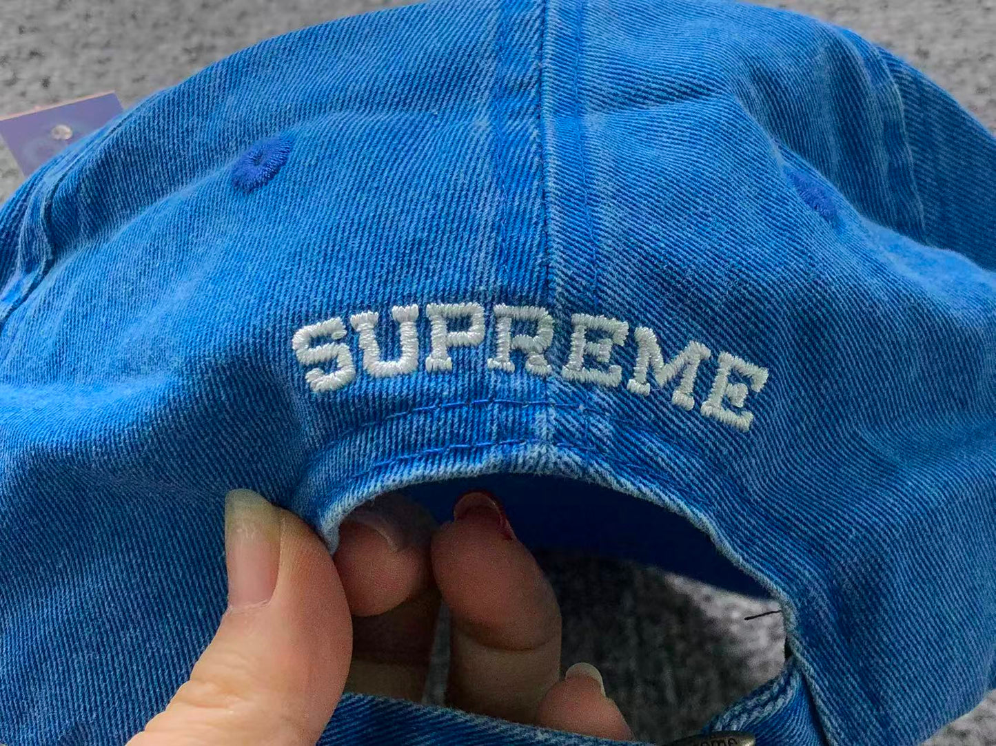 Supreme Pigment Coated S Logo 6-Panel Cap Blue