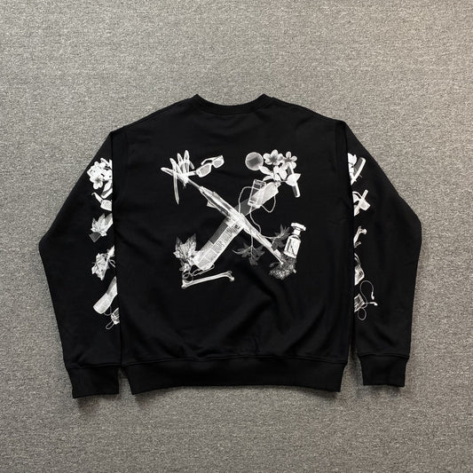 OFF WHITE SCAN ARROW CREWNECK BLACK