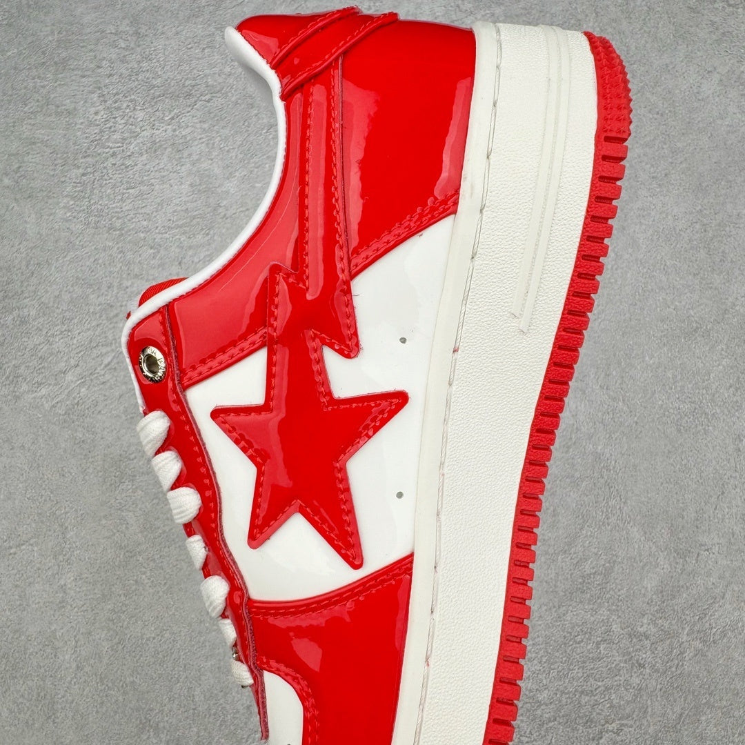 A Bathing Ape Bape Sta Patent Leather White Red