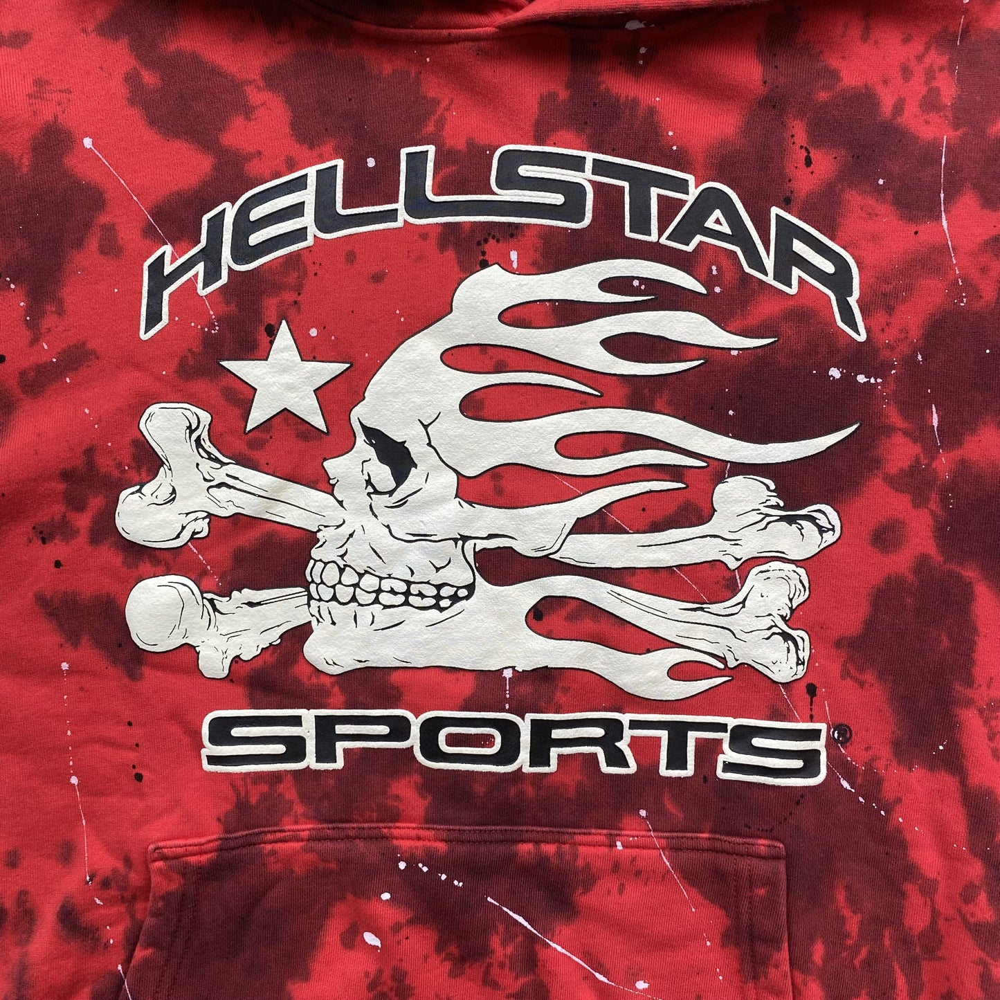 HELLSTAR SPORTS TYE-DYE SKULL HOODIE RED