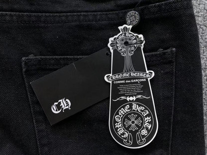 Chrome Hearts Cross Patch Fleurknee Jeans Black