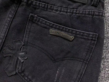 Chrome Hearts Cross Patch Jeans Black