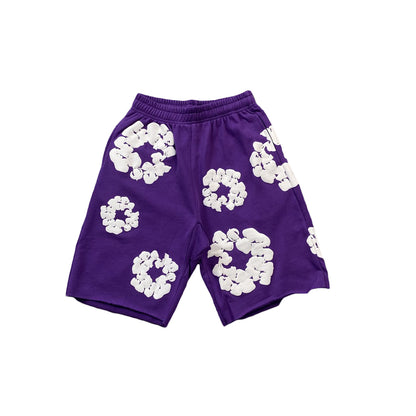 DENIM TEARS THE COTTON WREATH SHORTS PURPLE