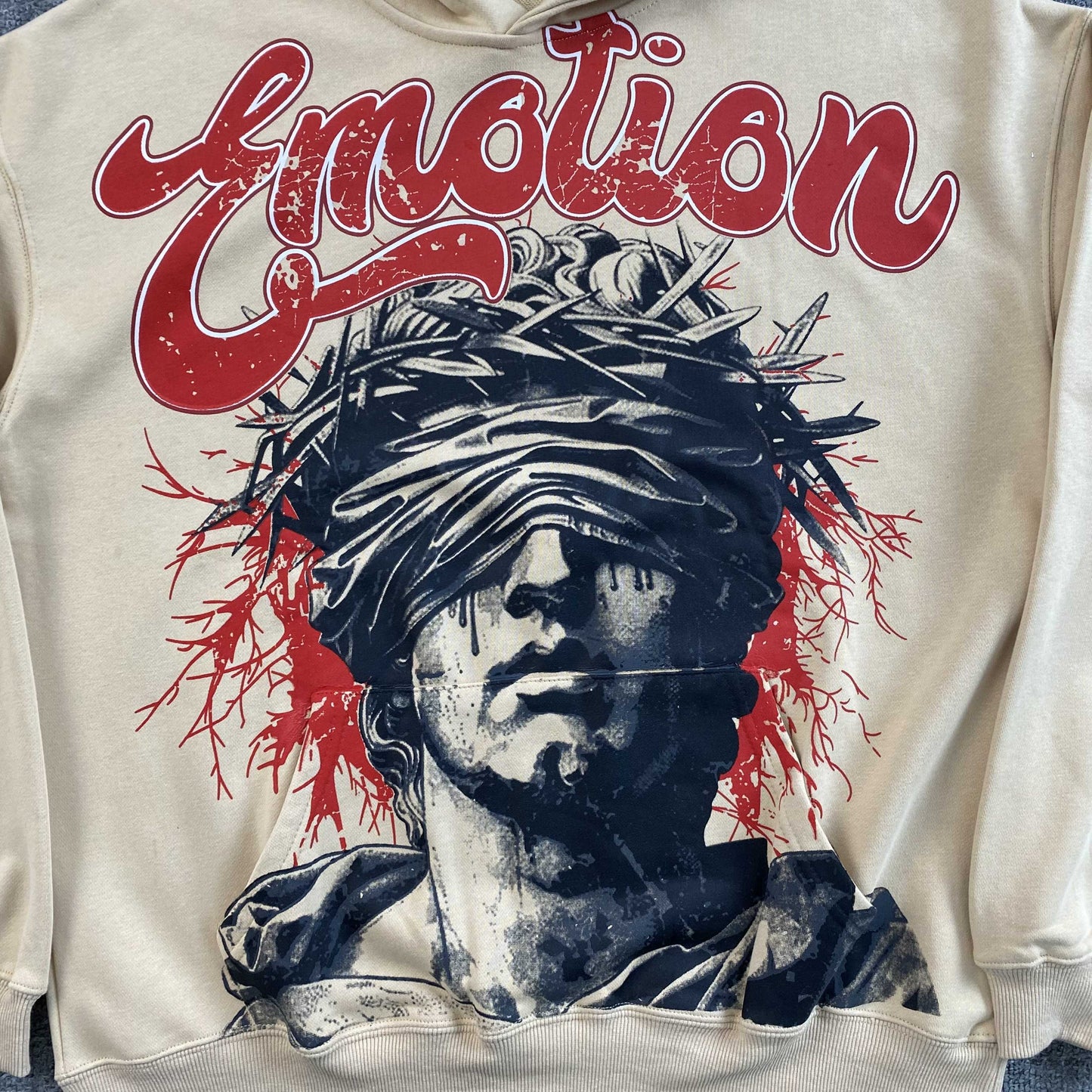 Mixed Emotion Blinded Hoodie Cream