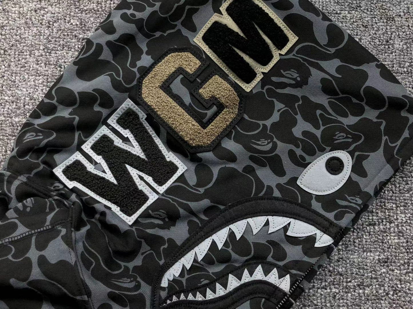 BAPE X DOVER STREET MARKET SPECIAL CAMO SHARK FULL ZIP HOODIE