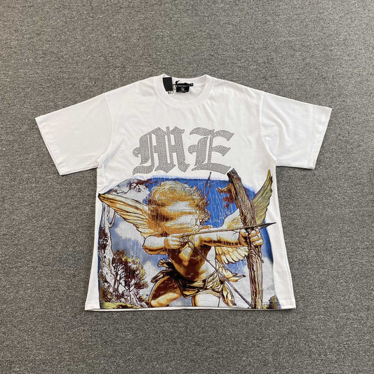 Mixed Emotion Angel Rhinestone Tee White