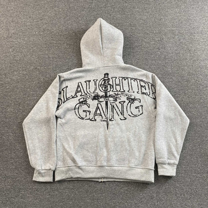 Corteiz x Slaughter Gang 21 Savage Zip Up Grey