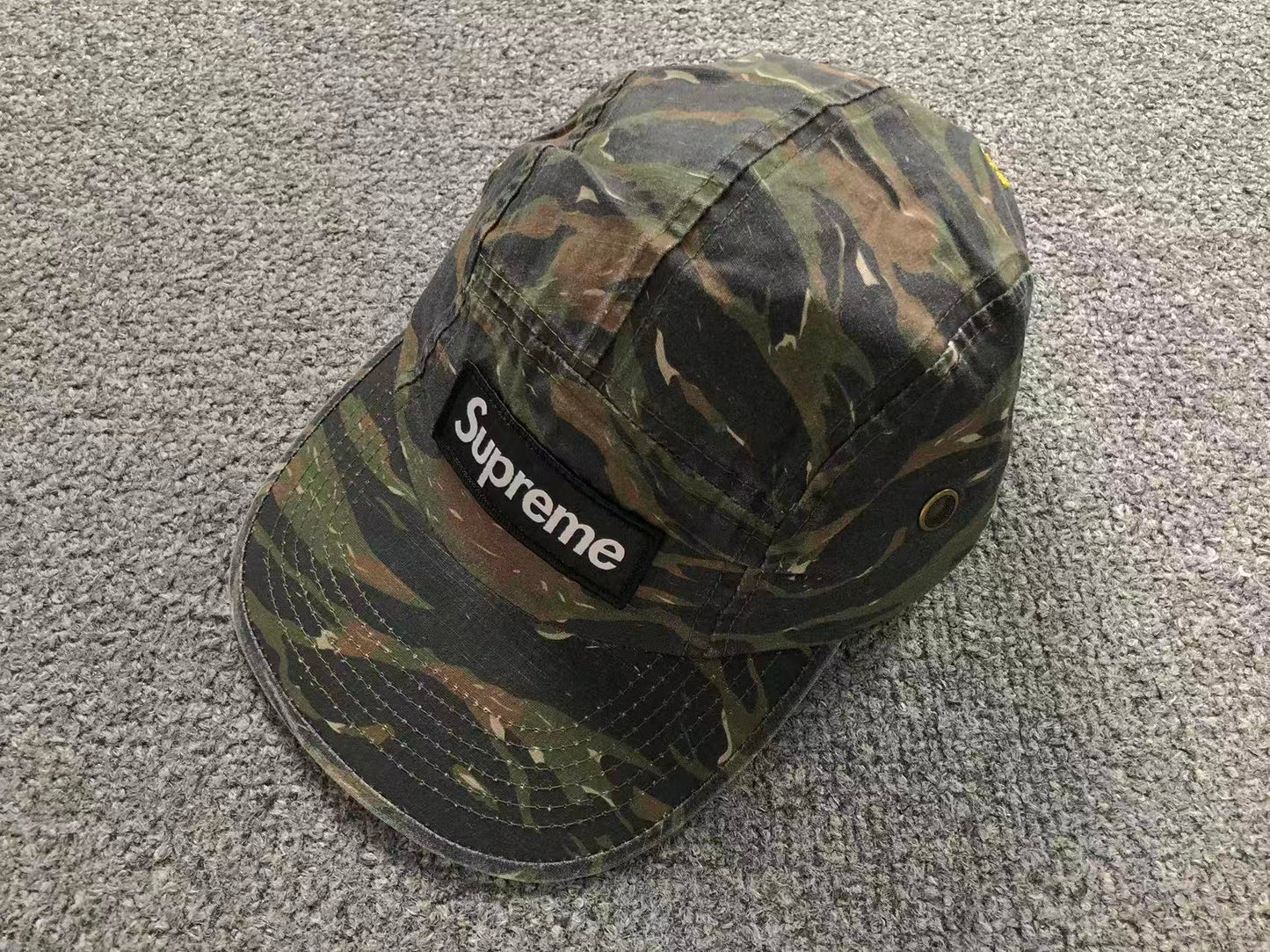 Supreme Military Camp Cap Olive Tiger Camo