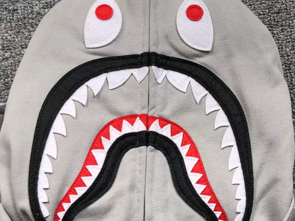 BAPE COLOR CAMO SHARK WIDE FULL ZIP DOUBLE HOODIE GRAY