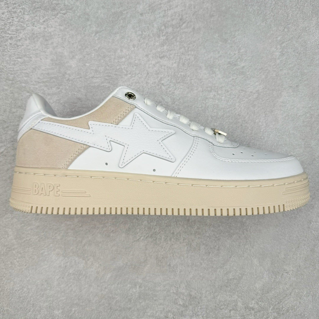 A Bathing Ape Bape Sta Low Suede Heel White