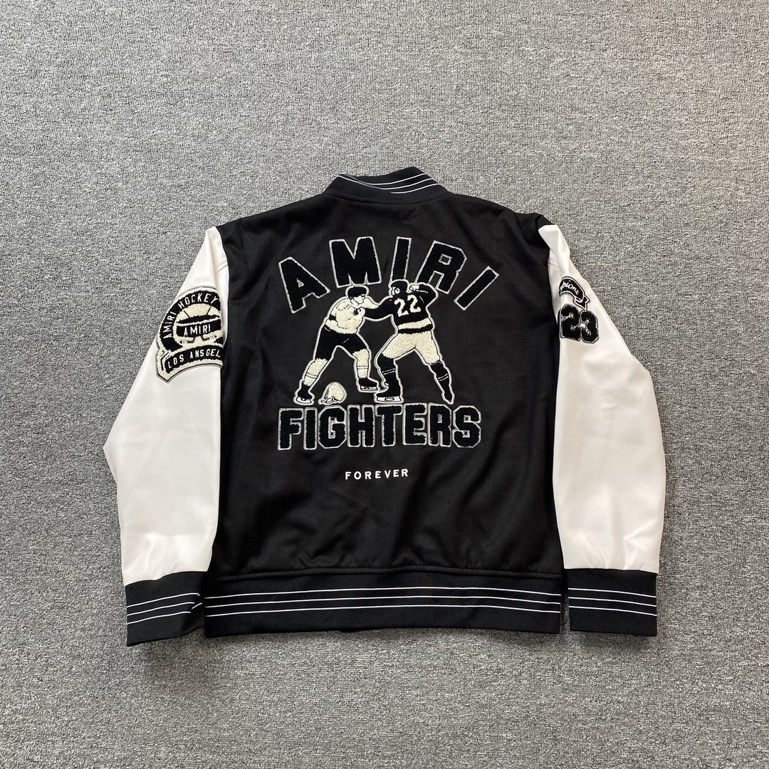 AMIRI HOCKEY BOMBER JACKET BLACK