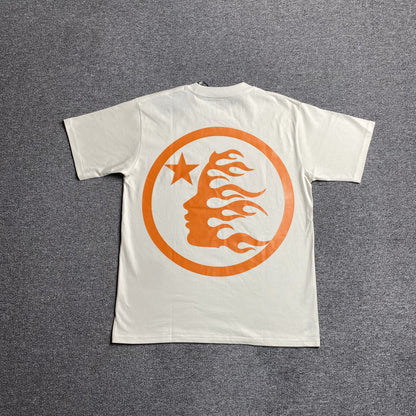 HELLSTAR CLASIC GEL PRINT ORANGE TEE WHITE