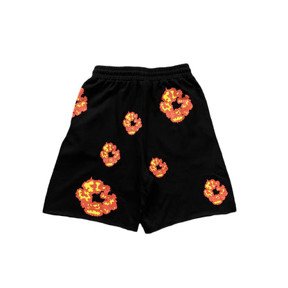 DENIM TEARS X OFFSET WREATH SHORTS BLACK