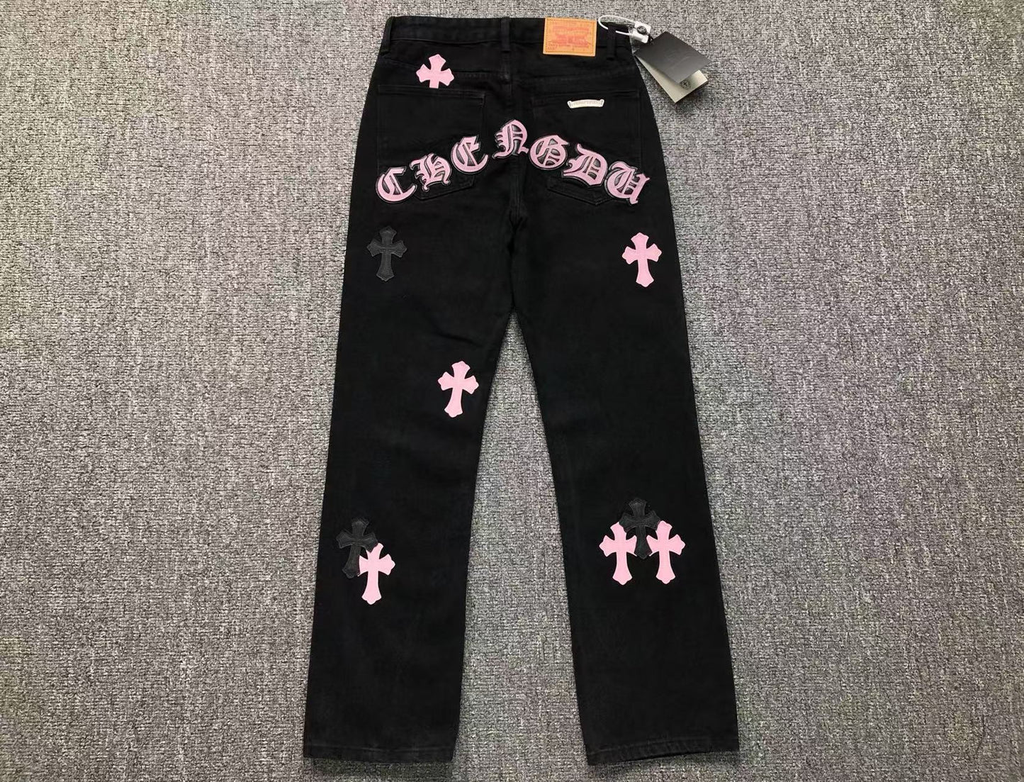 Chrome Hearts Cross Patch Jeans Black