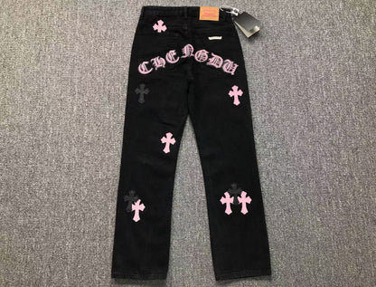 Chrome Hearts Cross Patch Jeans Black