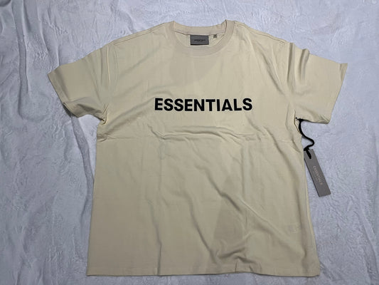 FEAR OF GOD ESSENTIALS BOXY T-SHIRT APPLIQUE LOGO BUTTERCREAM-Drip Store Argentina