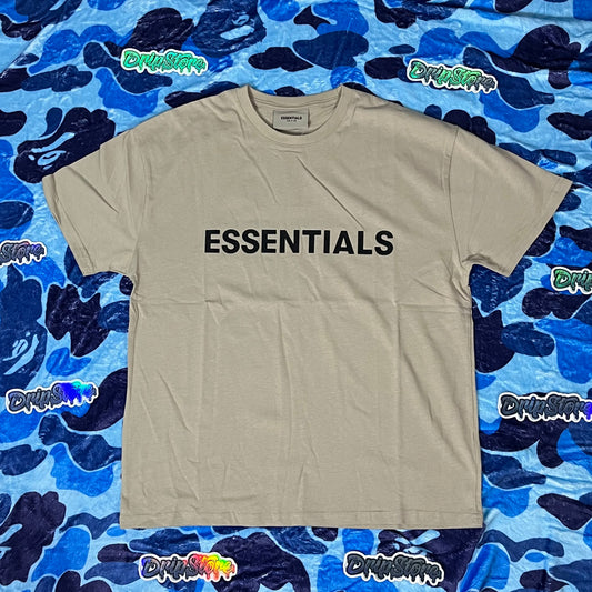 FEAR OF GOD ESSENTIALS BOXY T-SHIRT APPLIQUE LOGO TAUPE-Drip Store Argentina