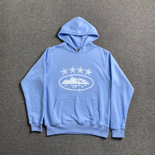 CORTEIZ ALCATRAZ 4 STARZ HOODIE BABY BLUE