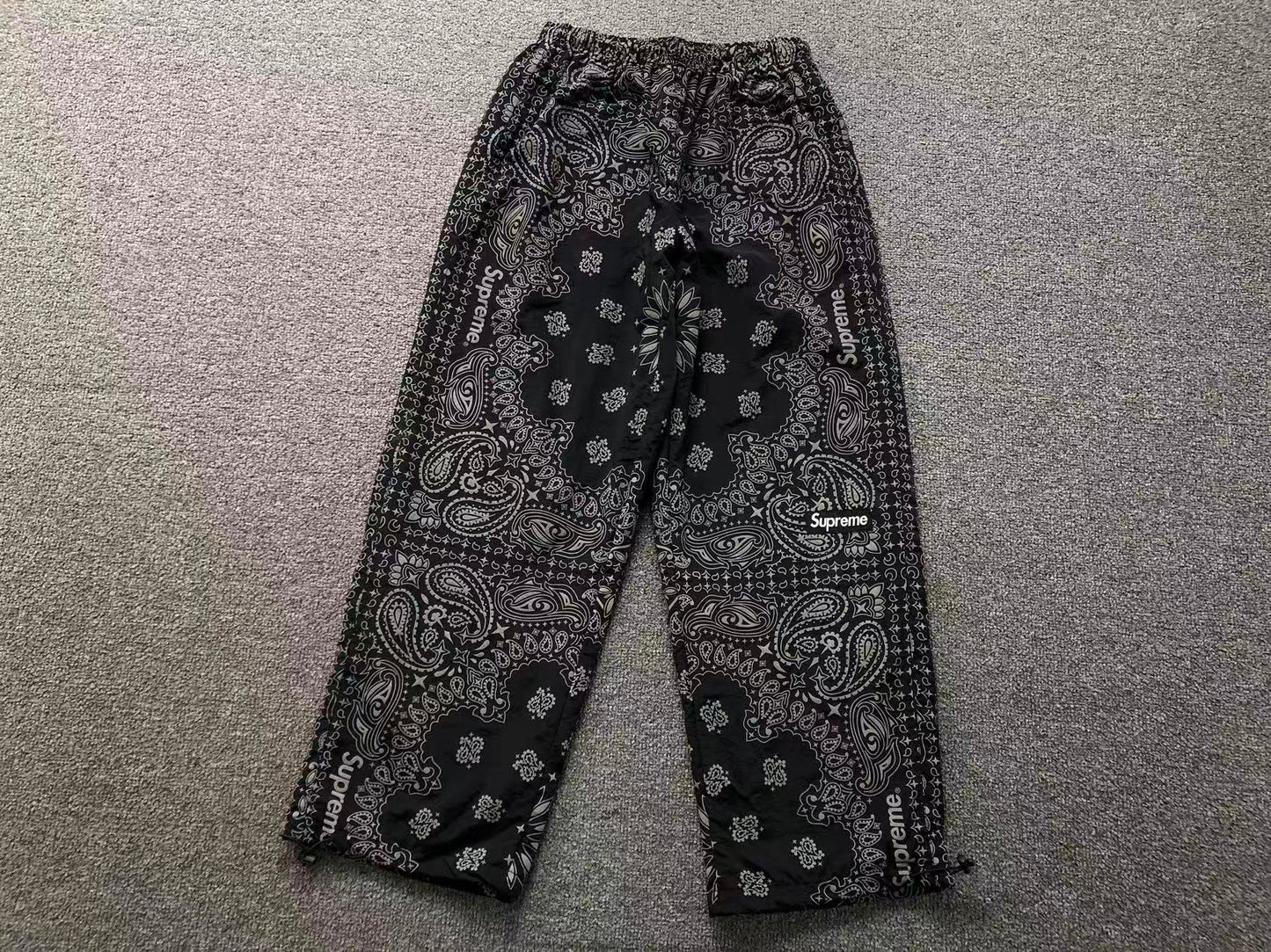 Supreme Reflective Bandana Track Pants Black