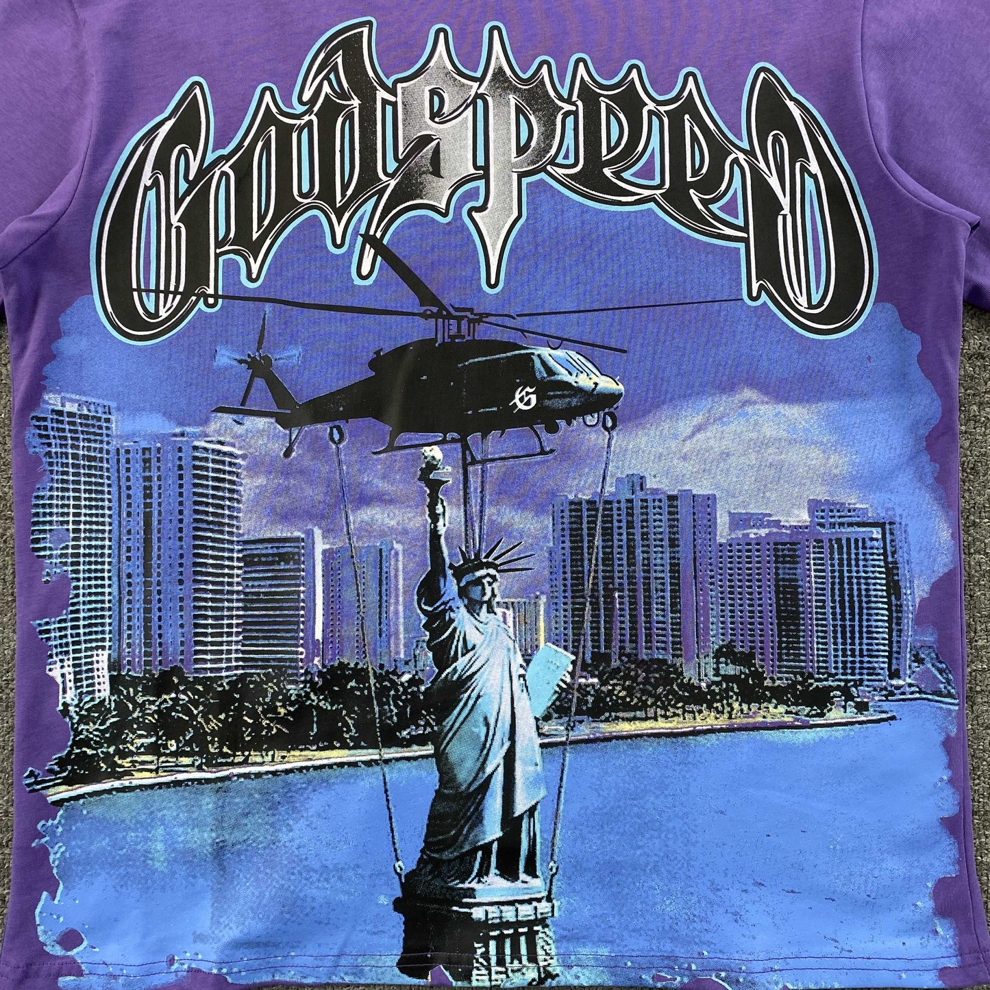 Godspeed JFK to MIA Tee Purple
