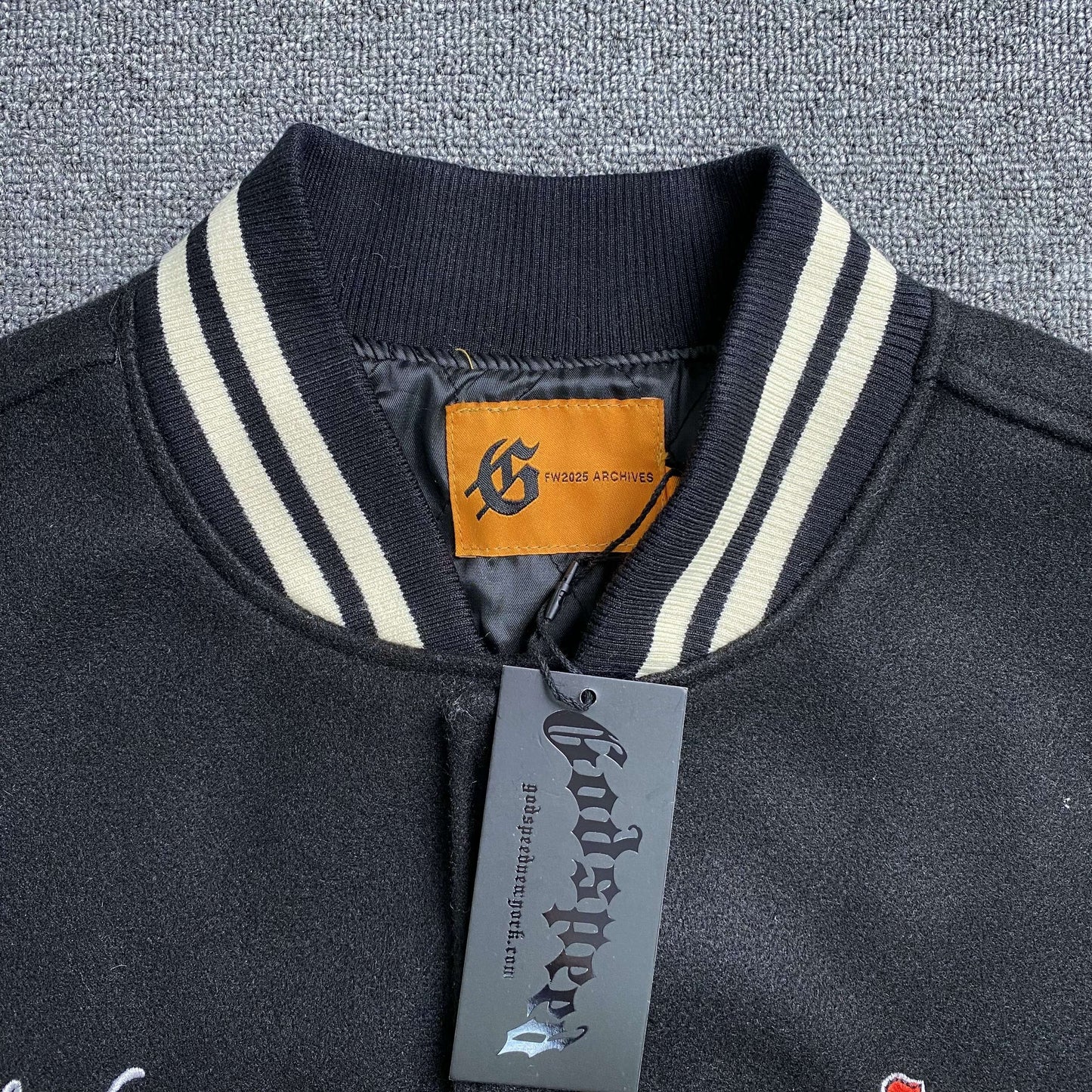 Godspeed Mankind Varsity Jacket Black