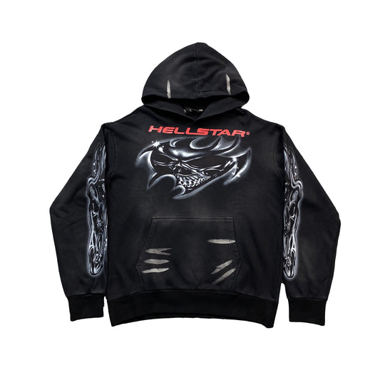 HELLSTAR AIRBRUSHED SKULL HOODIE BLACK-Drip Store Argentina