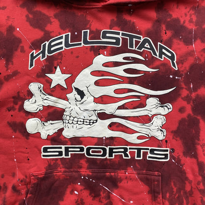 HELLSTAR SPORTS TYE-DYE SKULL HOODIE RED-Drip Store Argentina