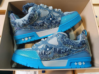 Louis Vuitton Skate Sneaker Blue Swarovski Monogram