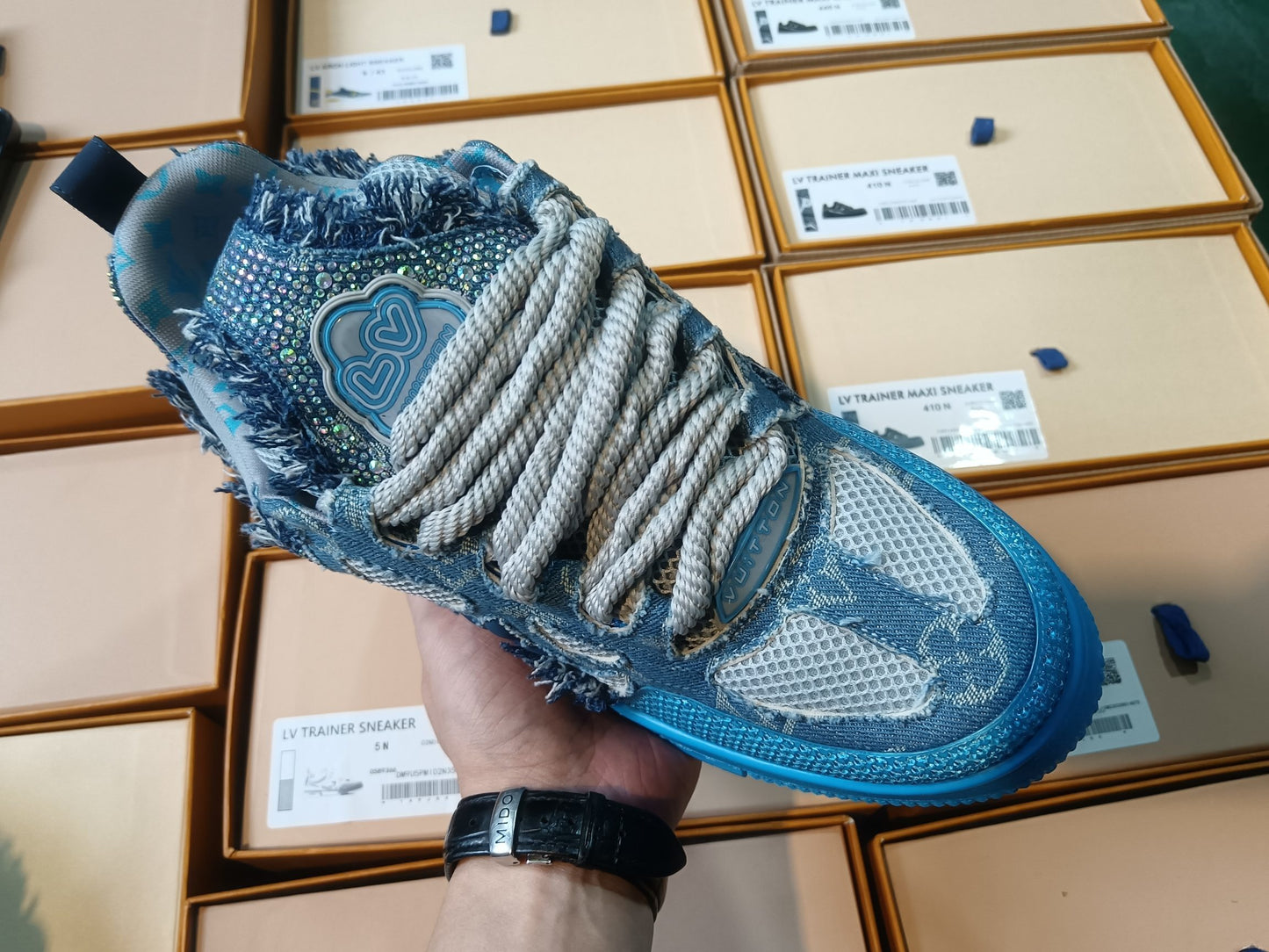 Louis Vuitton Skate Sneaker Blue Swarovski Monogram