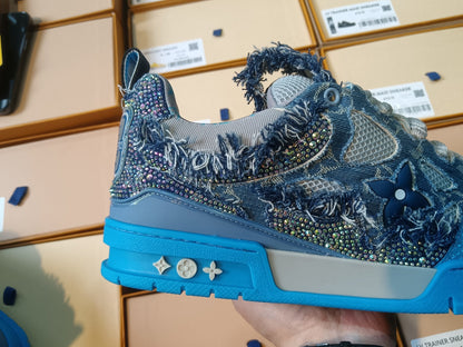 Louis Vuitton Skate Sneaker Blue Swarovski Monogram