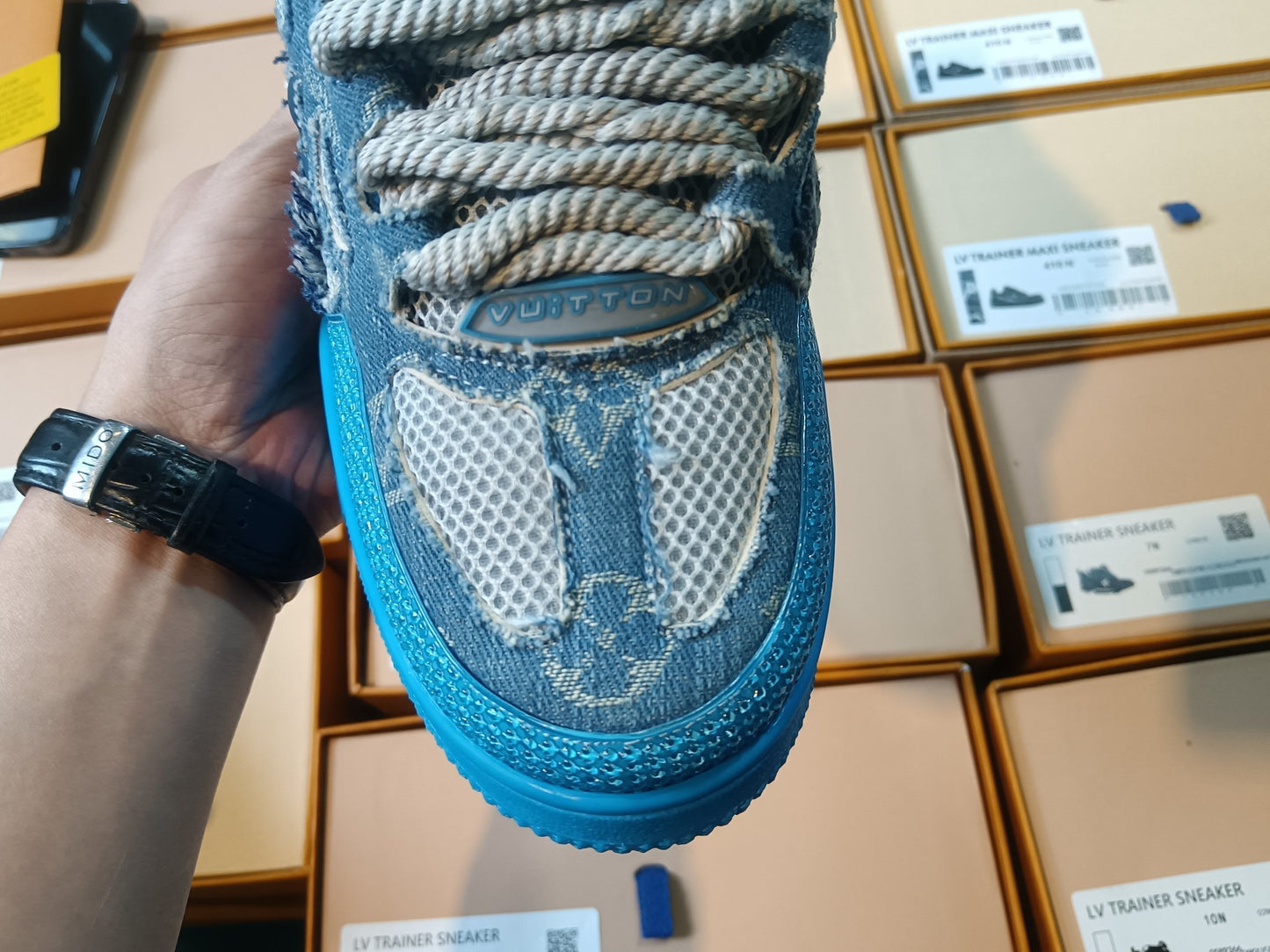 Louis Vuitton Skate Sneaker Blue Swarovski Monogram