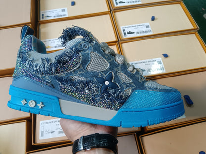 Louis Vuitton Skate Sneaker Blue Swarovski Monogram