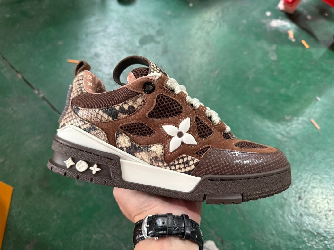 Louis Vuitton Skate Sneaker Brown Snakeskin