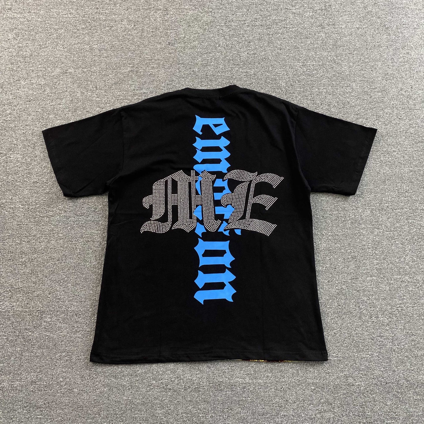 Mixed Emotion Angel Rhinestone Tee Black