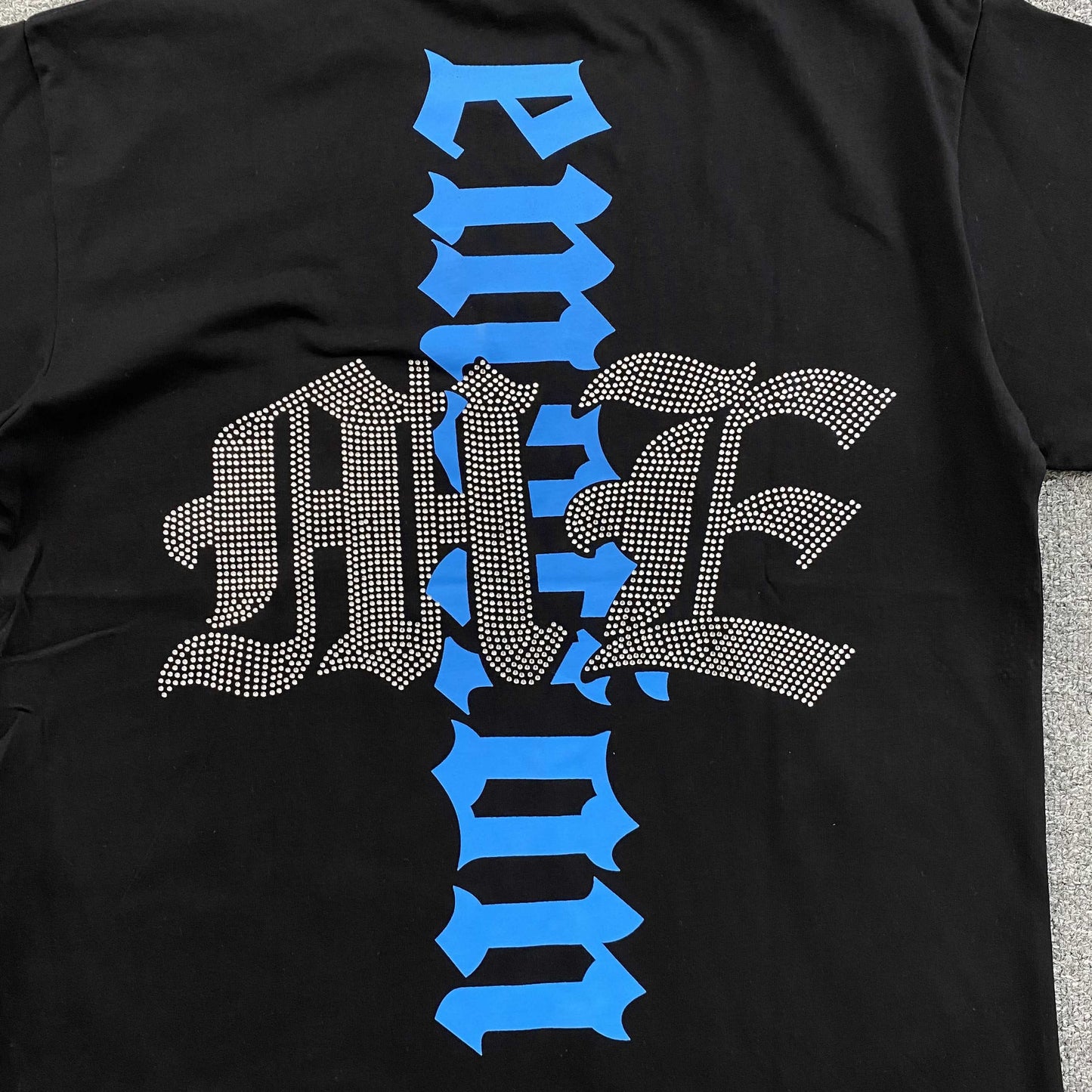 Mixed Emotion Angel Rhinestone Tee Black