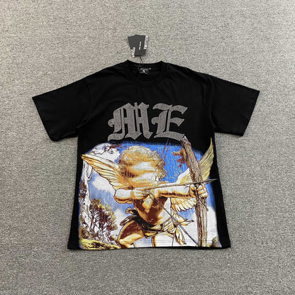 Mixed Emotion Angel Rhinestone Tee Black