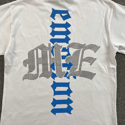 Mixed Emotion Angel Rhinestone Tee White