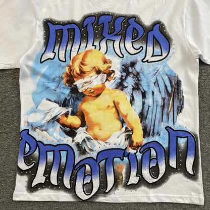Mixed Emotion Angel Tee White