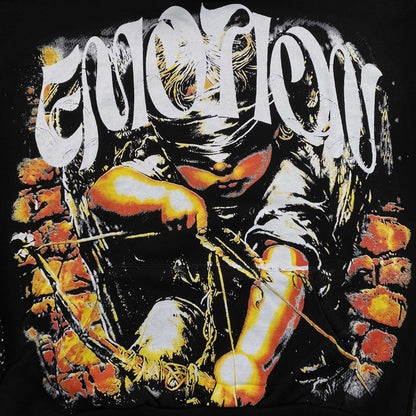 Mixed Emotion Archer Rhinestone Hoodie Black