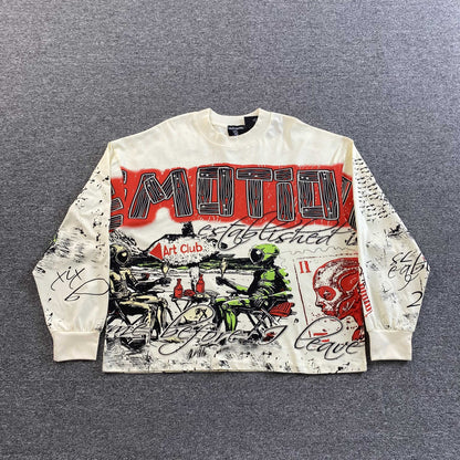 Mixed Emotion Art Club Long Sleeve Tee Cream