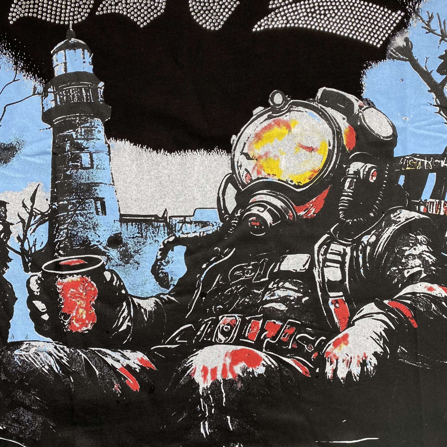 Mixed Emotion Astronaut Rhinestone Tee Black