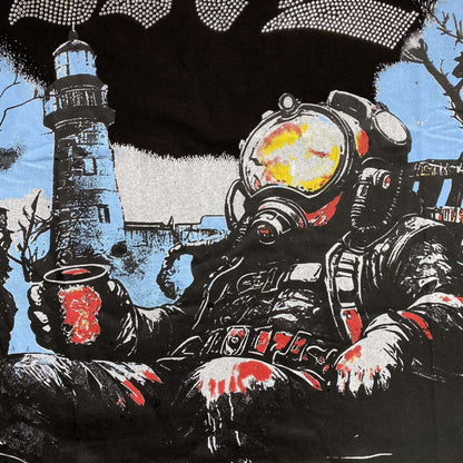 Mixed Emotion Astronaut Rhinestone Tee Black