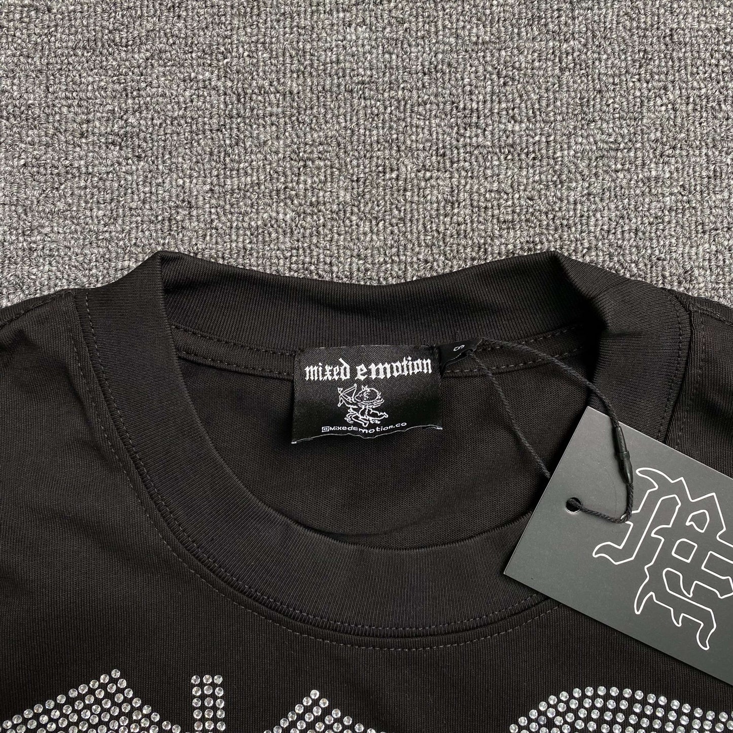 Mixed Emotion Astronaut Rhinestone Tee Black