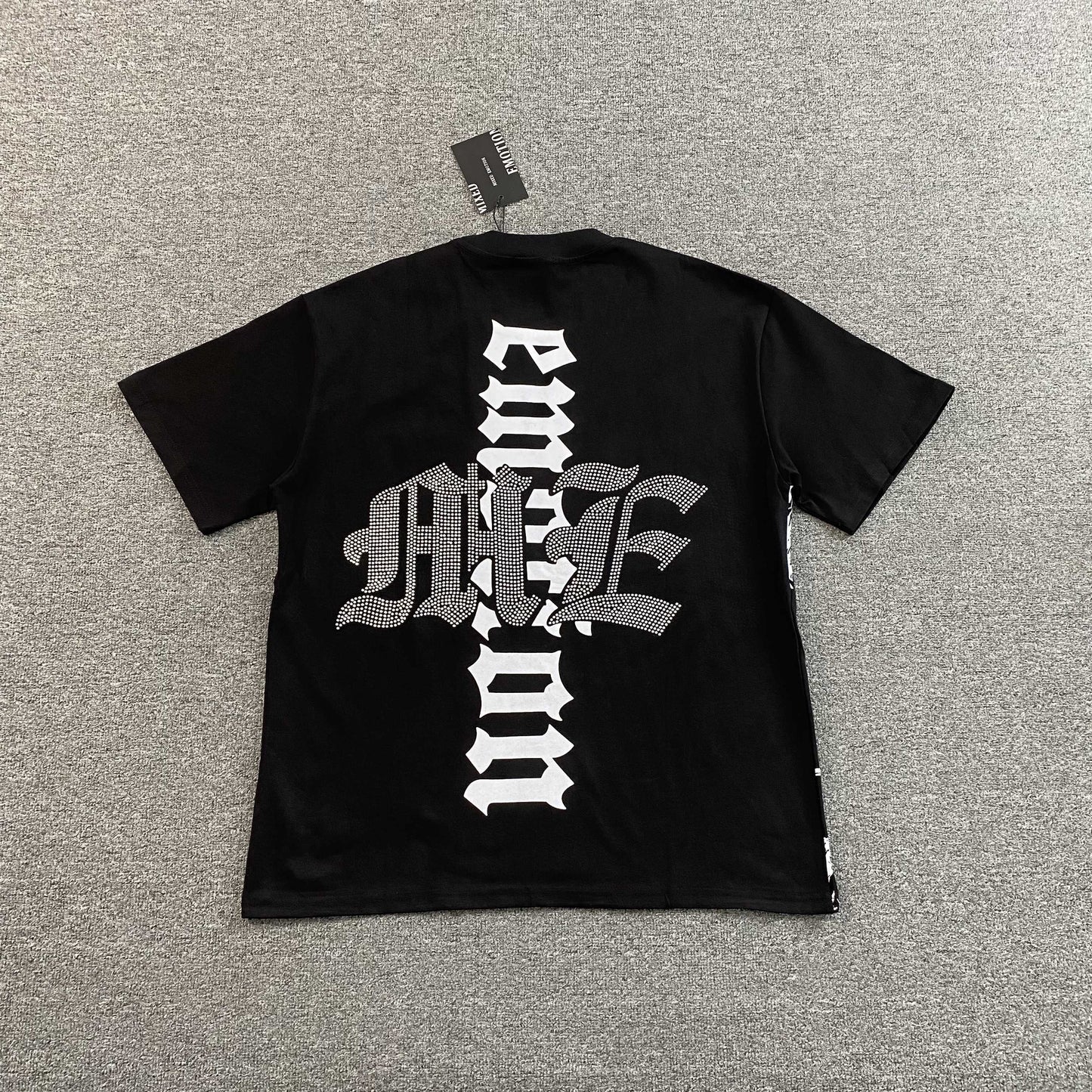 Mixed Emotion Beach Rhinestone Tee Black